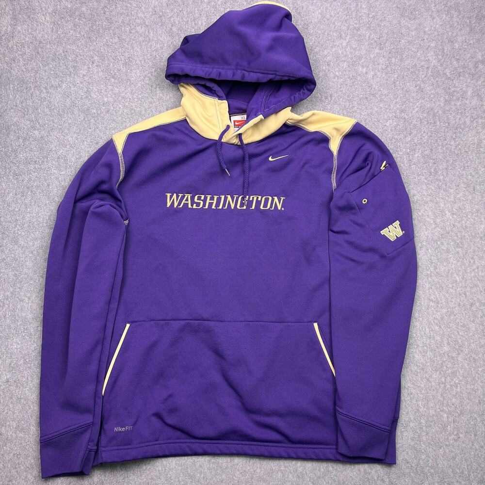Nike‎ Therma Fit Washington Huskies Hoodie Womens XL Purple Sweatshirt